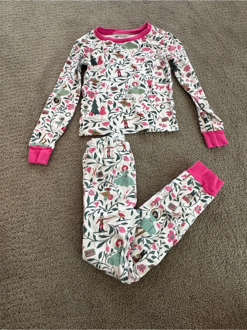 Tucker + Tate Size 8 Girls Nutcracker Ballerina Christmas Pajama Set